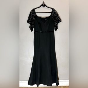 Ever Pretty floor length gown with lace/beaded flutter sleeves